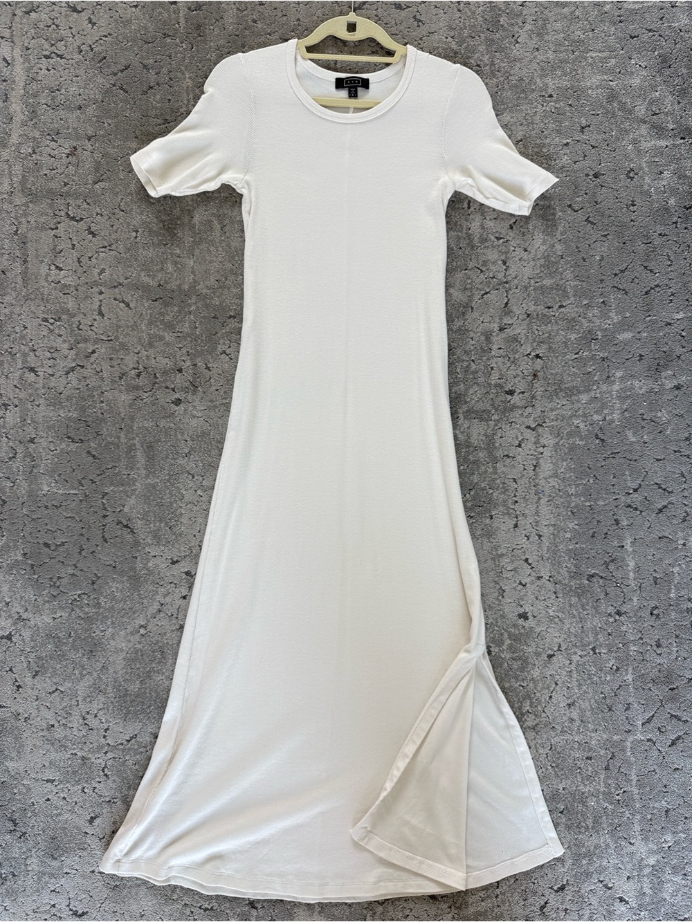 AYR The Practice White / Cream Maxi Dress with Side Slit